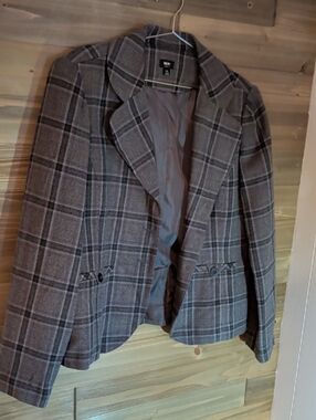 Wilson Grey Plaid Women's Blazer Jacket With Matching Shorts XXL